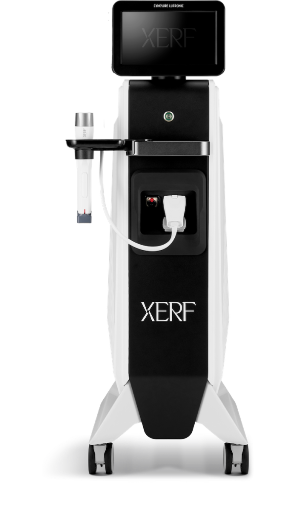 XERF radiofrequency microneedling device with touchscreen and handpiece